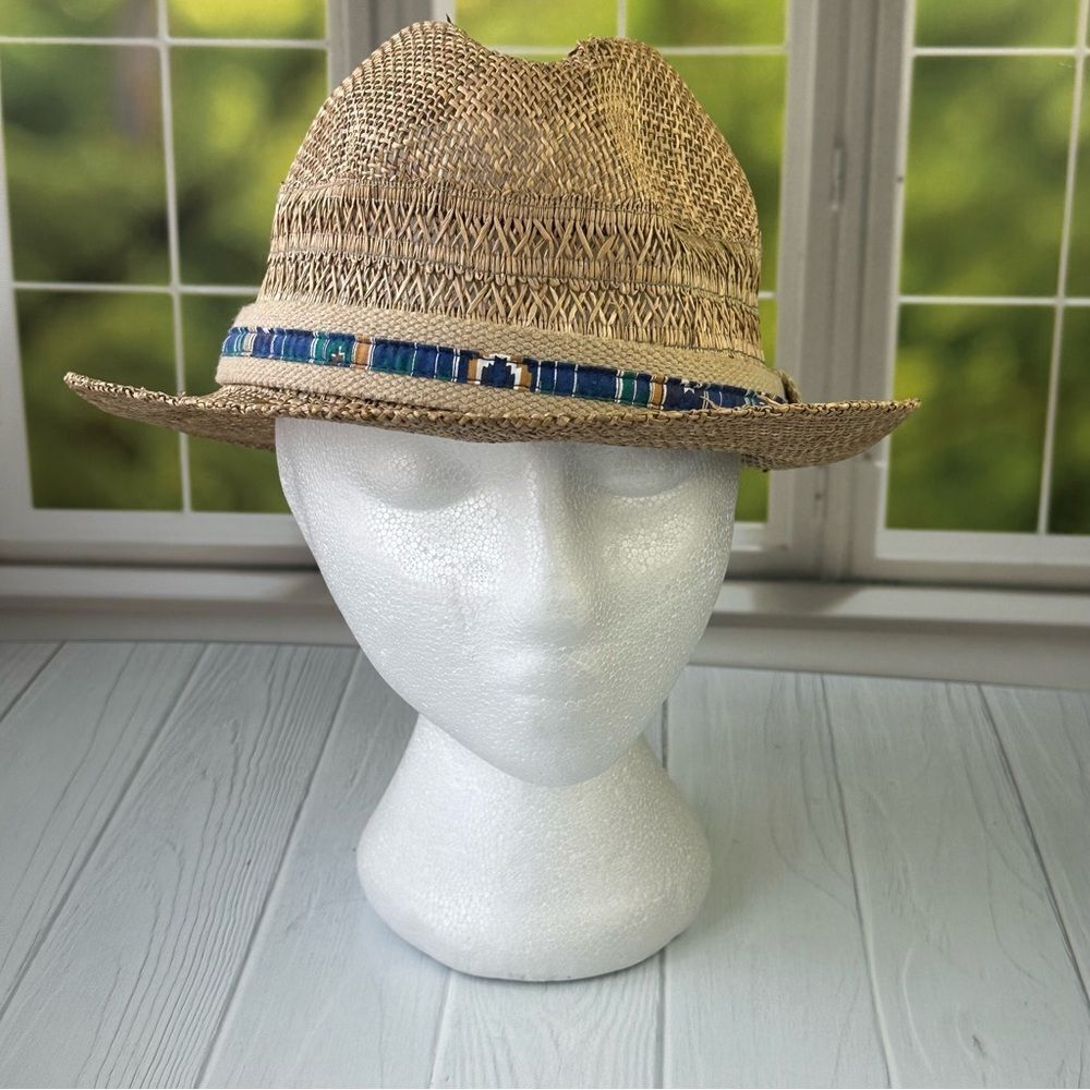 Straw fedora Hat Cap Sz L